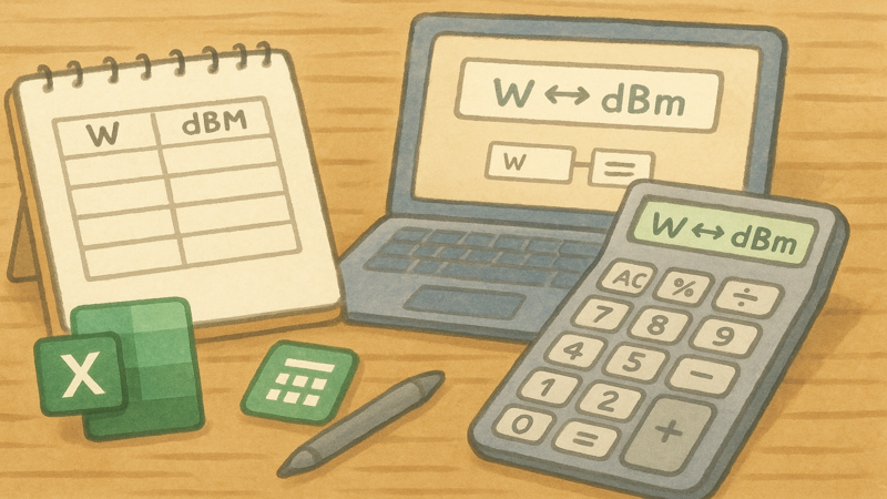 2.W⇔dBm変換ツールと換算表