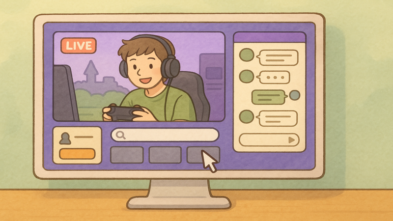2. Twitchブラウザ版の基本的な使い方