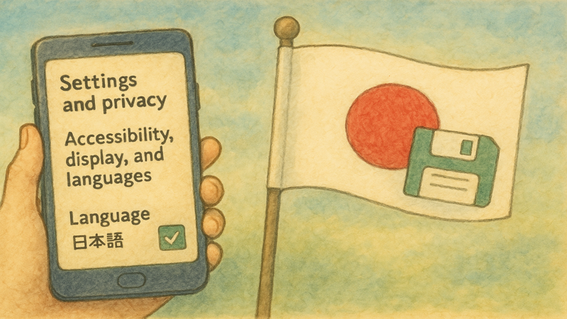 3.英語表示から日本語に戻すXの言語設定変更方法