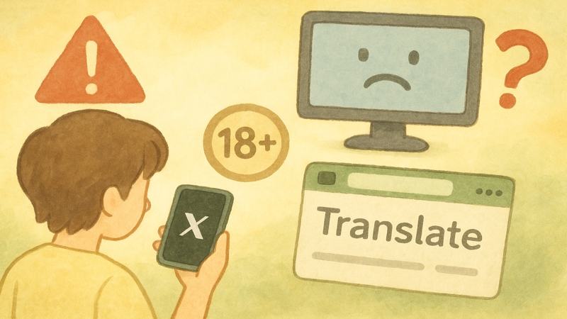 4.英語設定でのXセンシティブ解除トラブル対処法