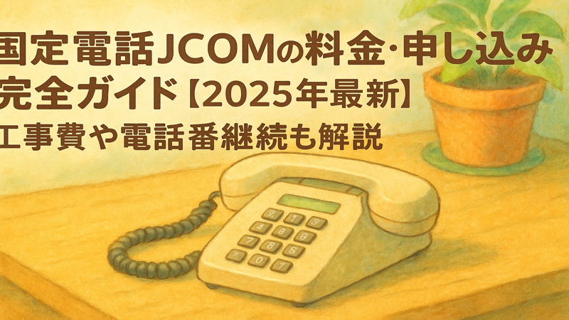 固定電話JCOMの料金・申し込み完全ガイド【2025年最新】工事費や電話番号継続も解説