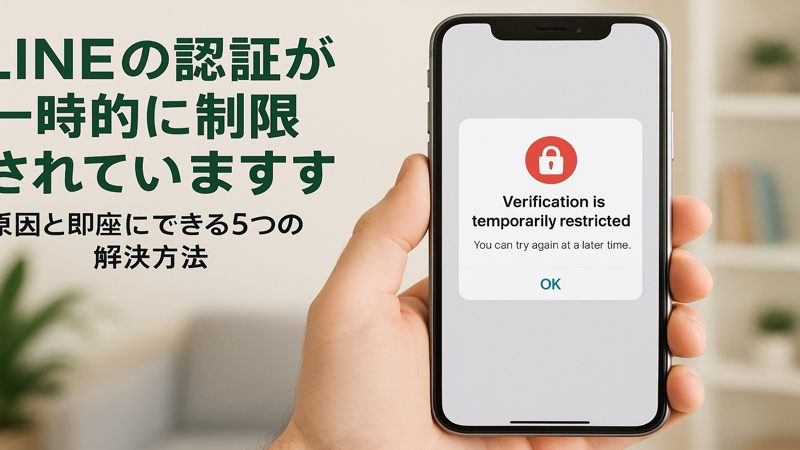 LINEの認証が一時的に制限されています｜原因と即座にできる5つの解決方法