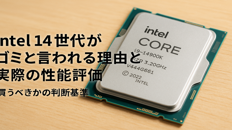 Intel 14世代がゴミと言われる理由と実際の性能評価｜買うべきかの判断基準
