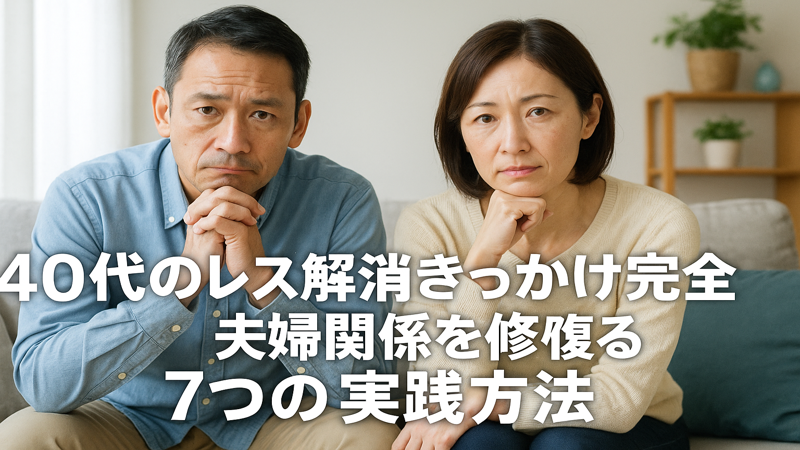 40代のレス解消きっかけ完全ガイド！夫婦関係を修復する7つの実践方法