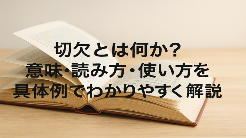 切欠とは何か？意味・読み方・使い方を具体例でわかりやすく解説
