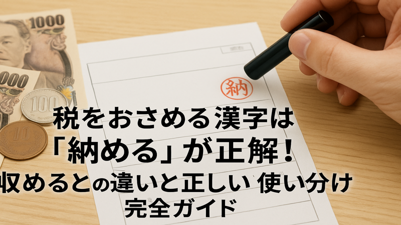 税をおさめる漢字は「納める」が正解！収めるとの違いと正しい使い分け完全ガイド