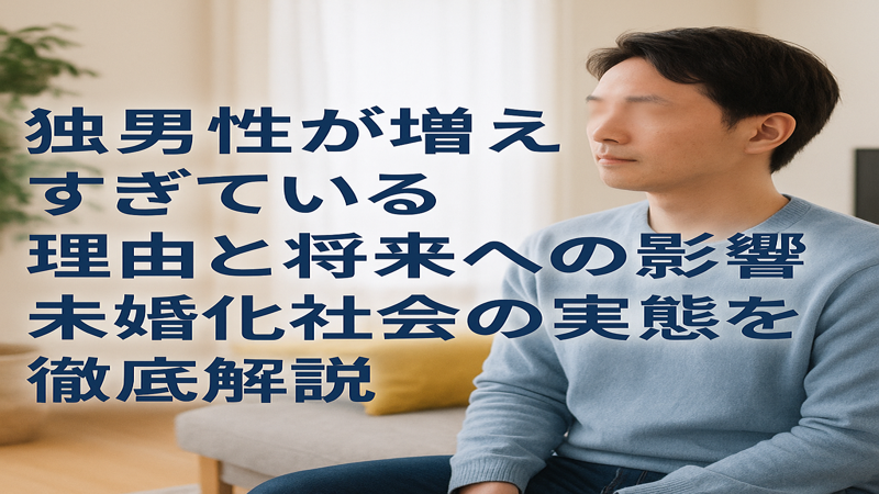 独身男性が増えすぎている理由と将来への影響|未婚化社会の実態を徹底解説