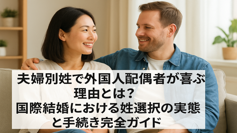 夫婦別姓で外国人配偶者が喜ぶ理由とは?国際結婚における姓選択の実態と手続き完全ガイド