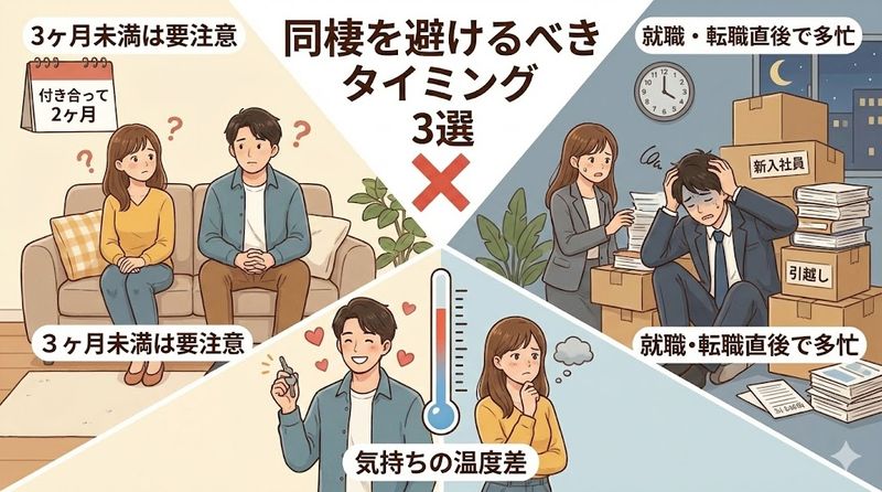 3.同棲を始めるのに避けるべきタイミング