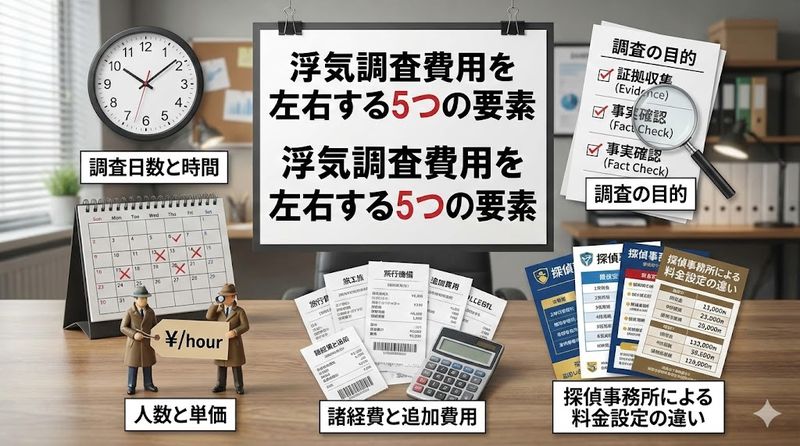 3.浮気調査の費用を左右する5つの要素