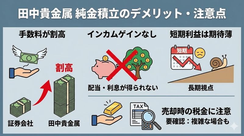4.田中貴金属の純金積立のデメリットと注意点