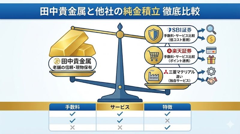 5.田中貴金属と他社の純金積立を徹底比較