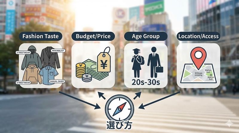 1.渋谷のメンズ服屋の選び方